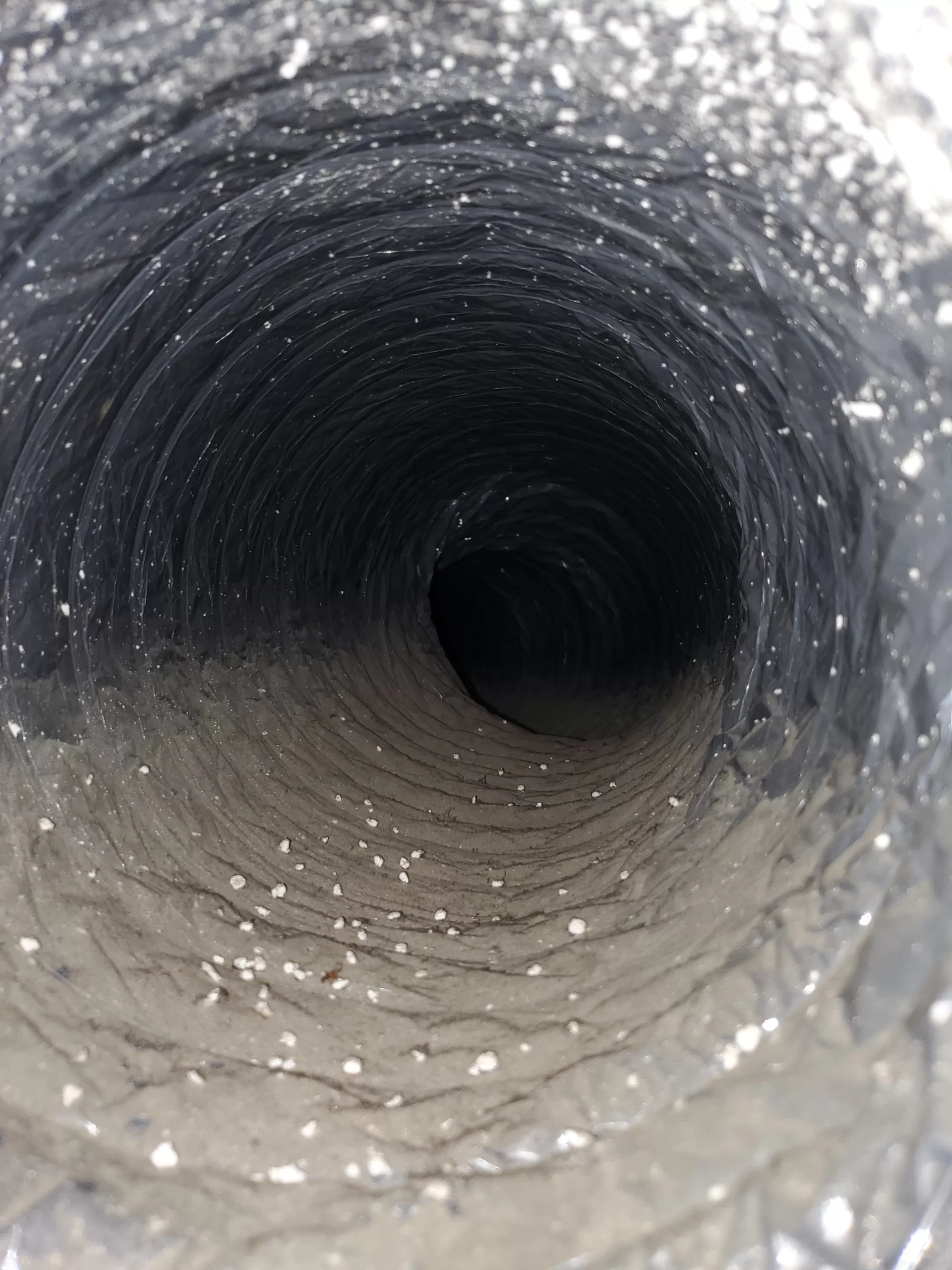 Flex duct requiring cleaning