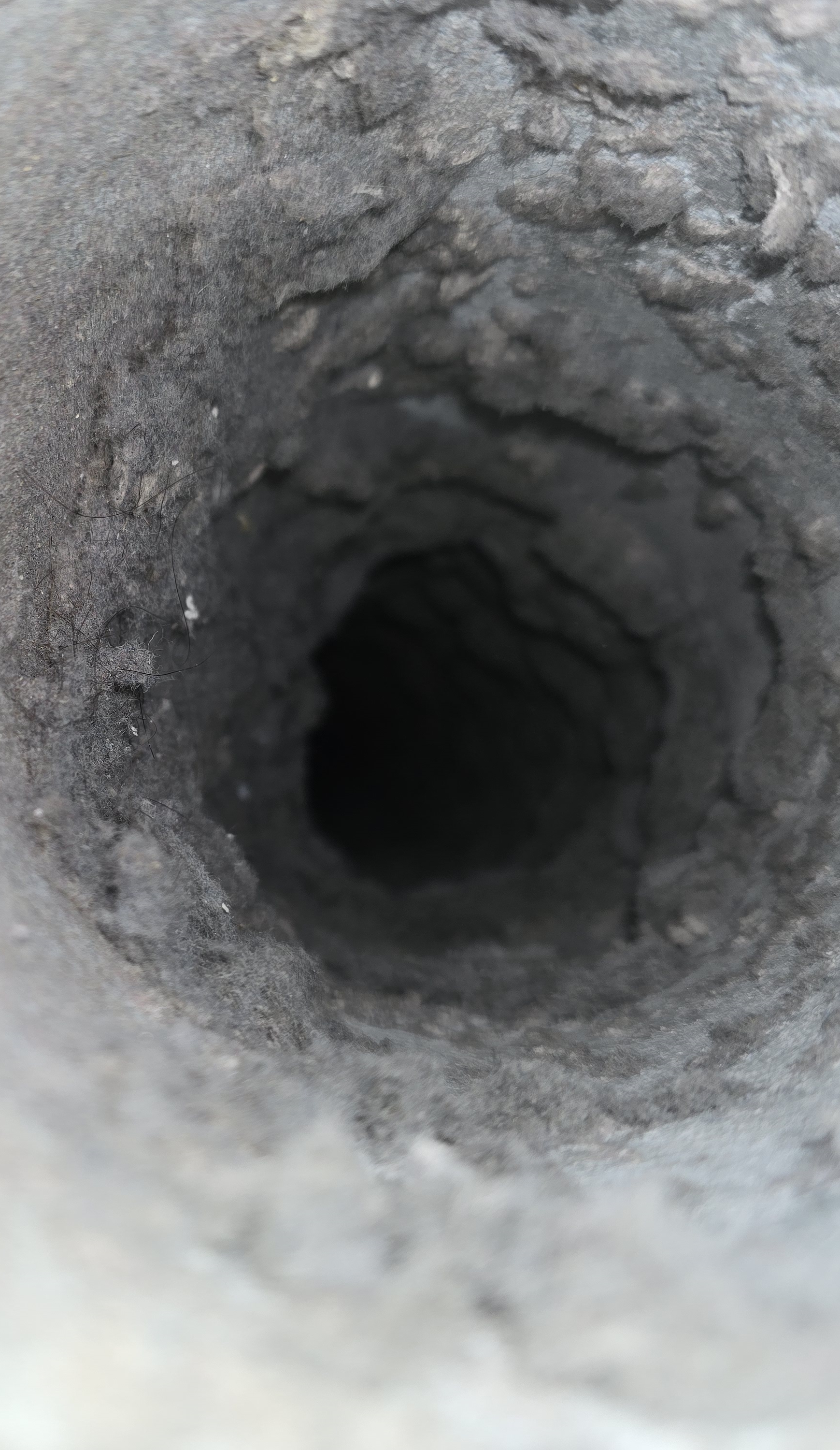Lint buildup found inside a dryer vent